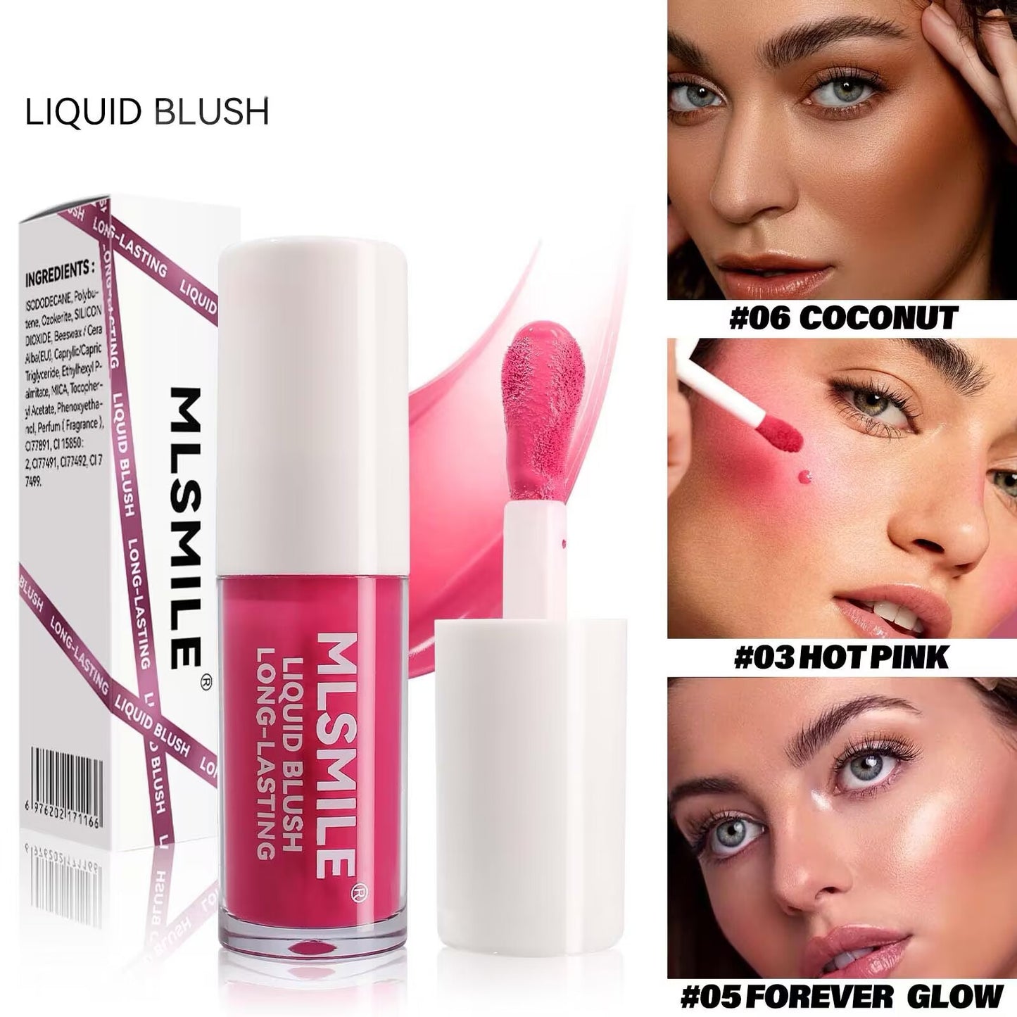 Liquid Blush, Long-lasting Liquid Blush For High-pigment Color, Creates A Soft, Dewy Finish, Vegan & Cruelty-free, Comin' In Hot Pink