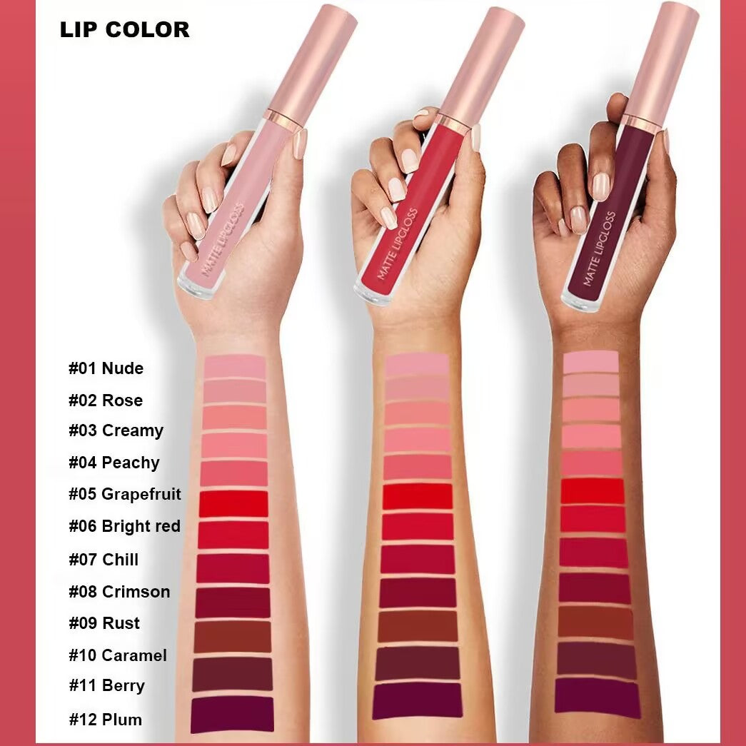 3Pcs Red Silky Velvet Matte Liquid Lipstick Lip Gloss Set for Women Long Lasting 24 Hours Color Stay Lipstick labiales  matte larga duracion mate 24 horas originales