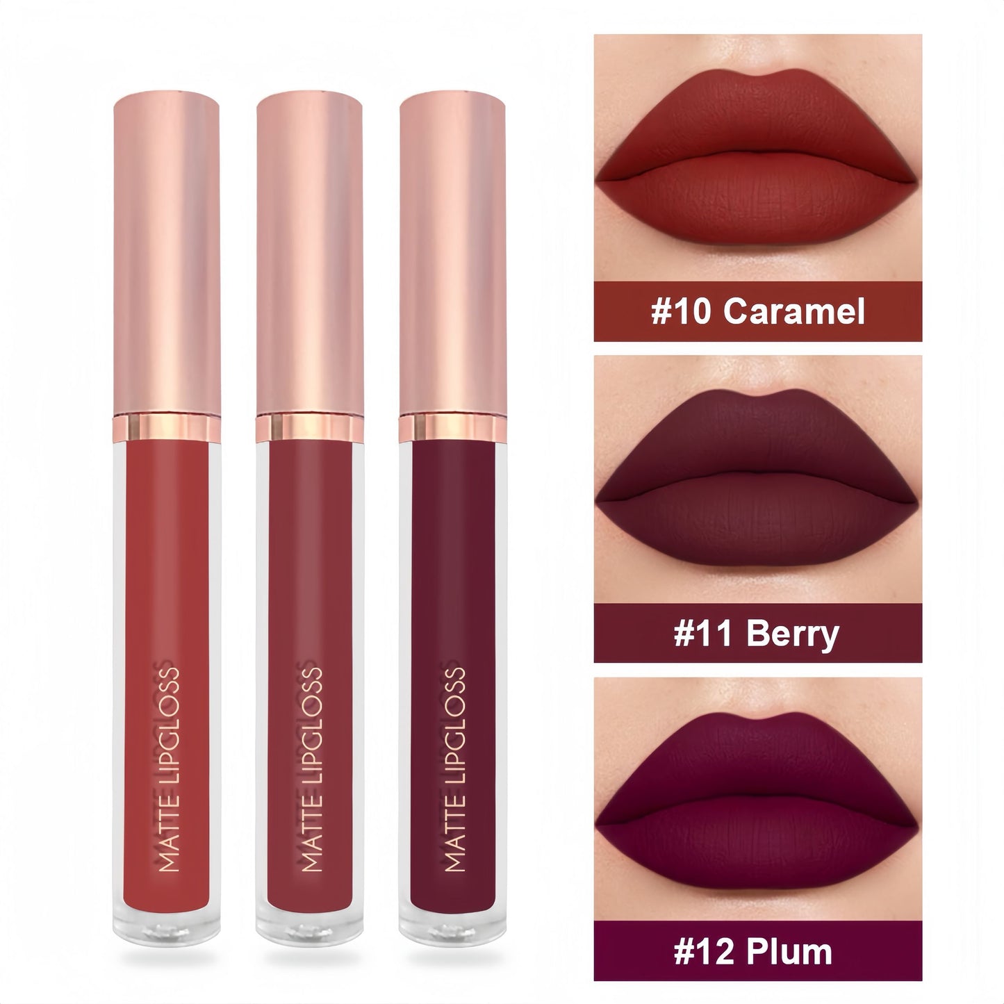 3Pcs Red Silky Velvet Matte Liquid Lipstick Lip Gloss Set for Women Long Lasting 24 Hours Color Stay Lipstick labiales  matte larga duracion mate 24 horas originales