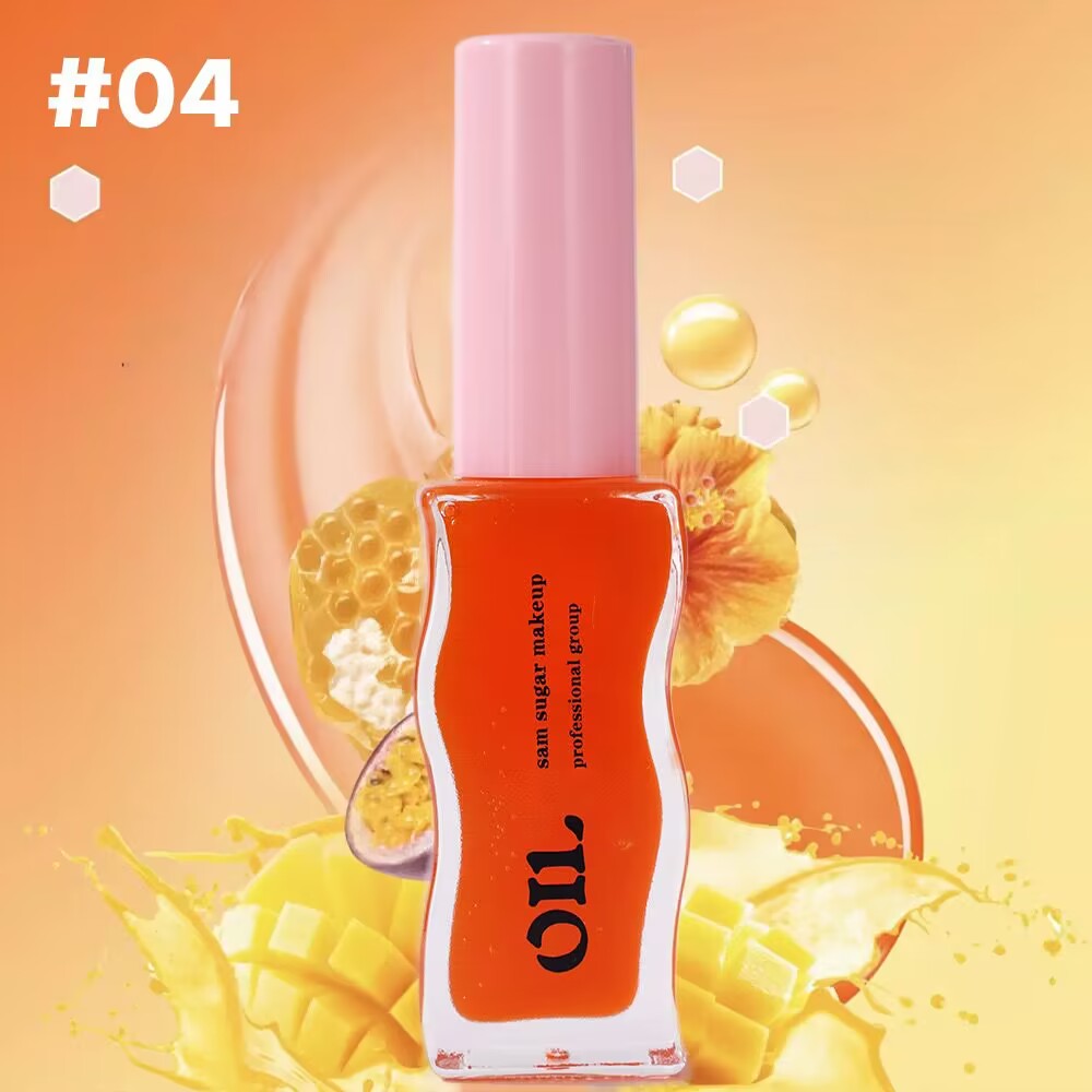 Honey Infused Hydrating Lip Oil, Nourishing Lip Moisturizer for Dry Lips, High Shine, Smooth Finish, Clear Pink Shimmer Shade, Fresh Watermelon Scent, Watermelon Sugar, 8ml