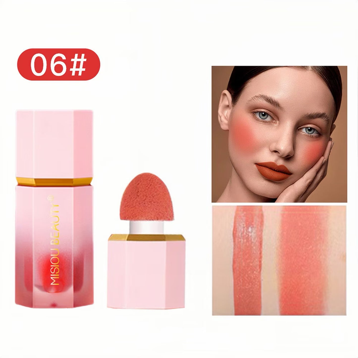 Serum Blush Tint, Lightweight Liquid Blush for Cheeks, Weightless Watercolor Sheer Finish, Practical Pink