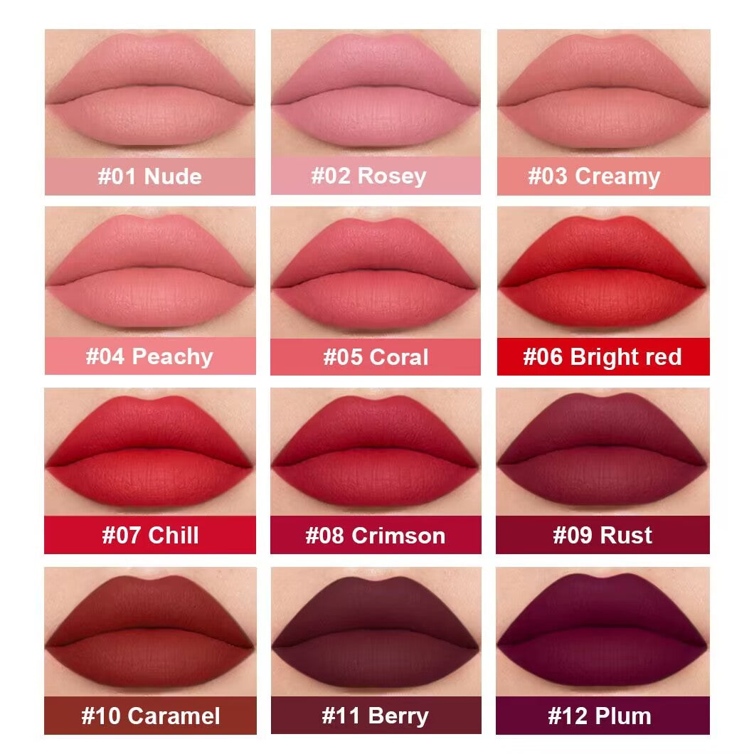 3Pcs Red Silky Velvet Matte Liquid Lipstick Lip Gloss Set for Women Long Lasting 24 Hours Color Stay Lipstick labiales  matte larga duracion mate 24 horas originales