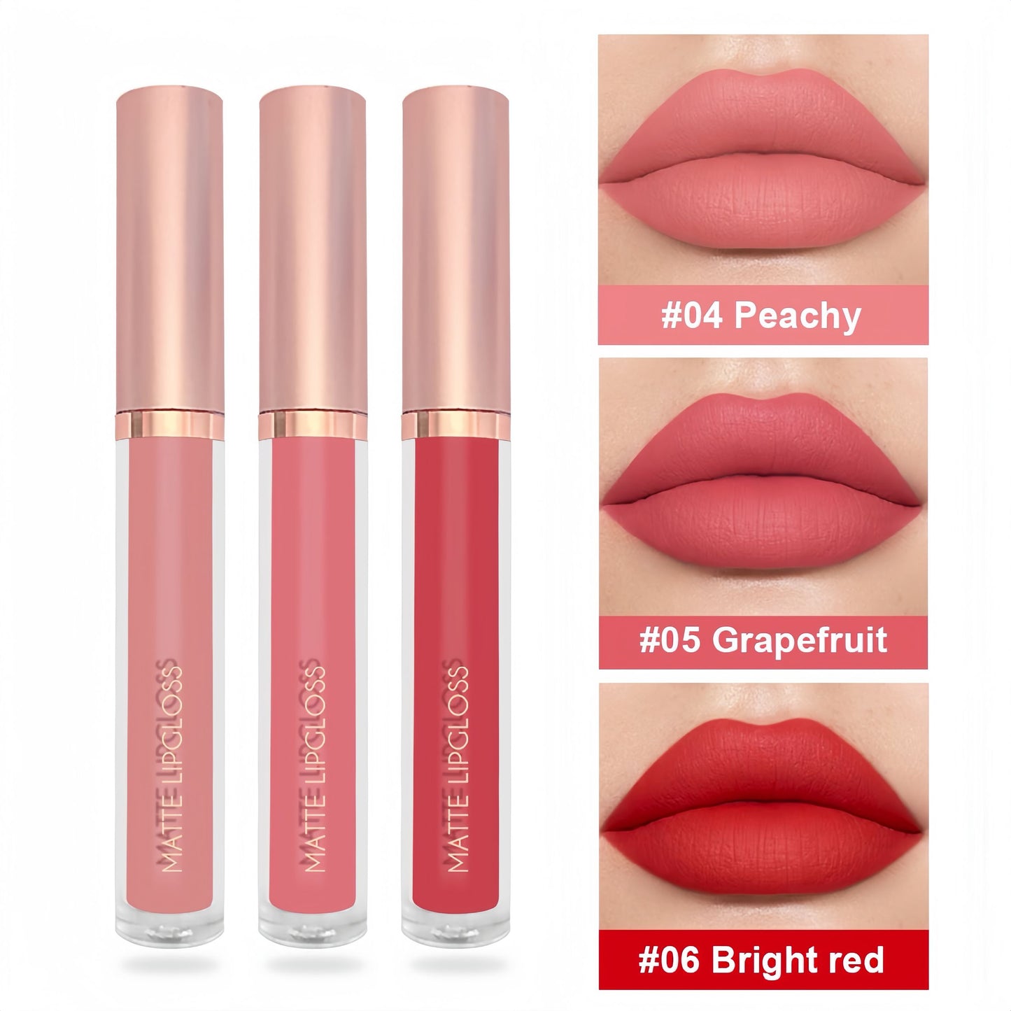 3Pcs Red Silky Velvet Matte Liquid Lipstick Lip Gloss Set for Women Long Lasting 24 Hours Color Stay Lipstick labiales  matte larga duracion mate 24 horas originales