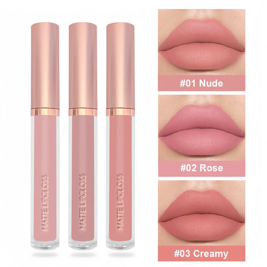 3Pcs Red Silky Velvet Matte Liquid Lipstick Lip Gloss Set for Women Long Lasting 24 Hours Color Stay Lipstick labiales  matte larga duracion mate 24 horas originales